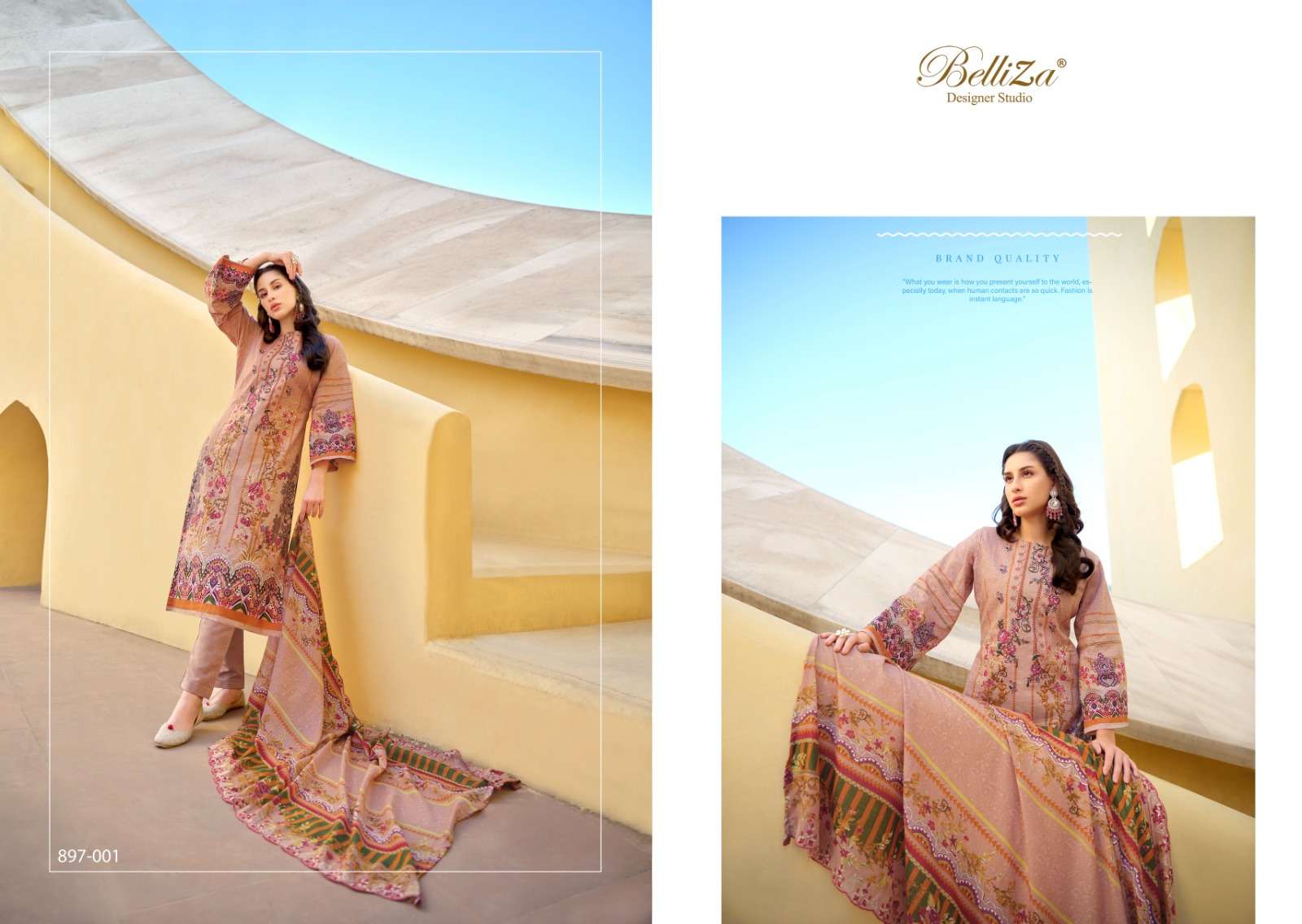 Belliza Guzarish Vol 5 Cotton Embroidered Dress Material Wholesale catalog