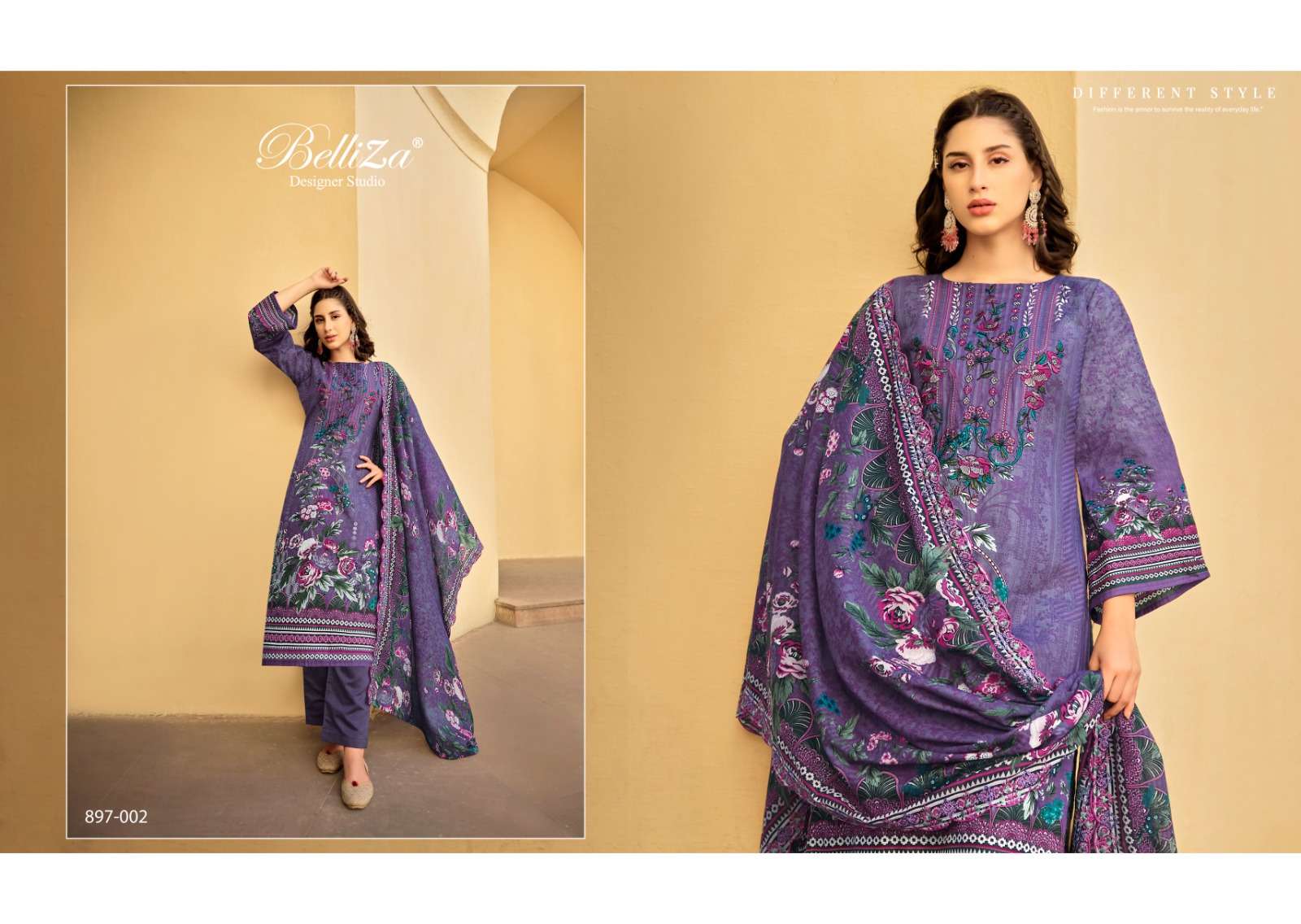 Belliza Guzarish Vol 5 Cotton Embroidered Dress Material Wholesale catalog