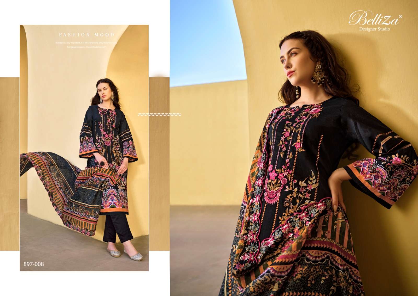 Belliza Guzarish Vol 5 Cotton Embroidered Dress Material Wholesale catalog