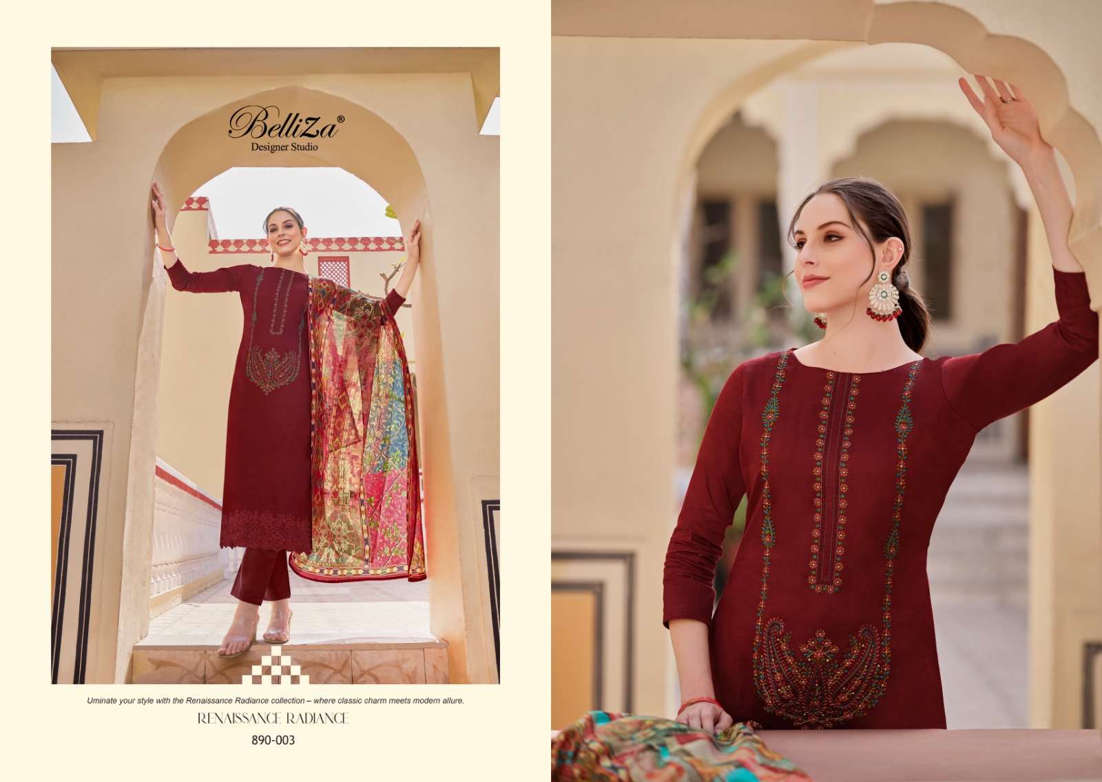Belliza Jashn E Ishq Vol 3 Cotton Embroidred Dress Material Wholesale catalog