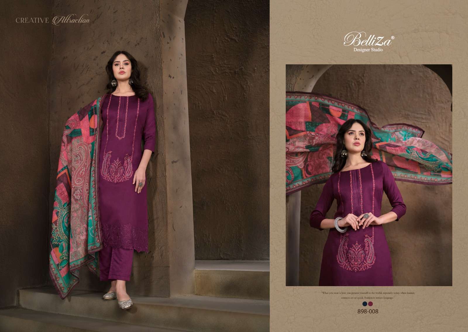 Belliza Jashn E Ishq Vol 4 Cotton Embroidred Dress Material Wholesale catalog