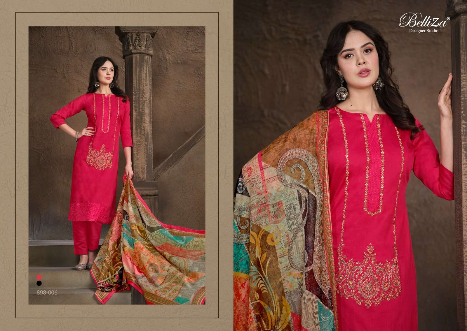 Belliza Jashn E Ishq Vol 4 Cotton Embroidred Dress Material Wholesale catalog