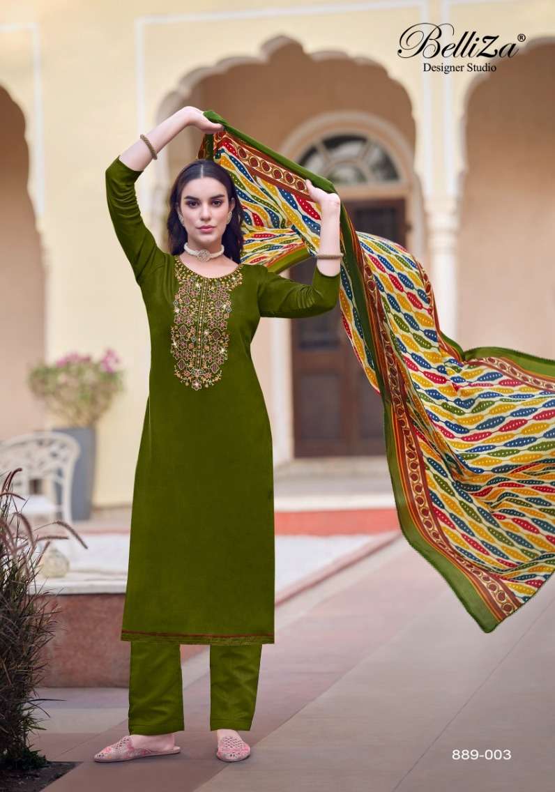 Belliza Lovina Vol 3 Rayon Embroidred Dress Material Wholesale catalog