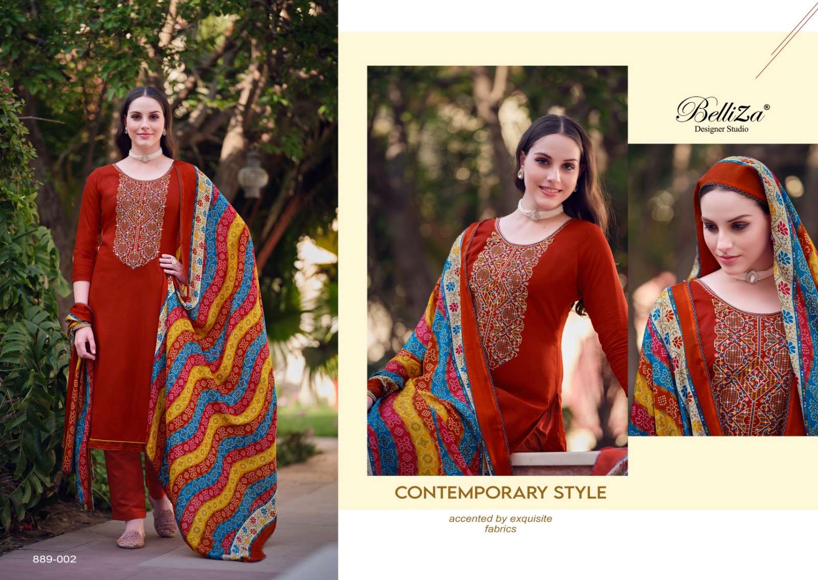 Belliza Lovina Vol 3 Rayon Embroidred Dress Material Wholesale catalog