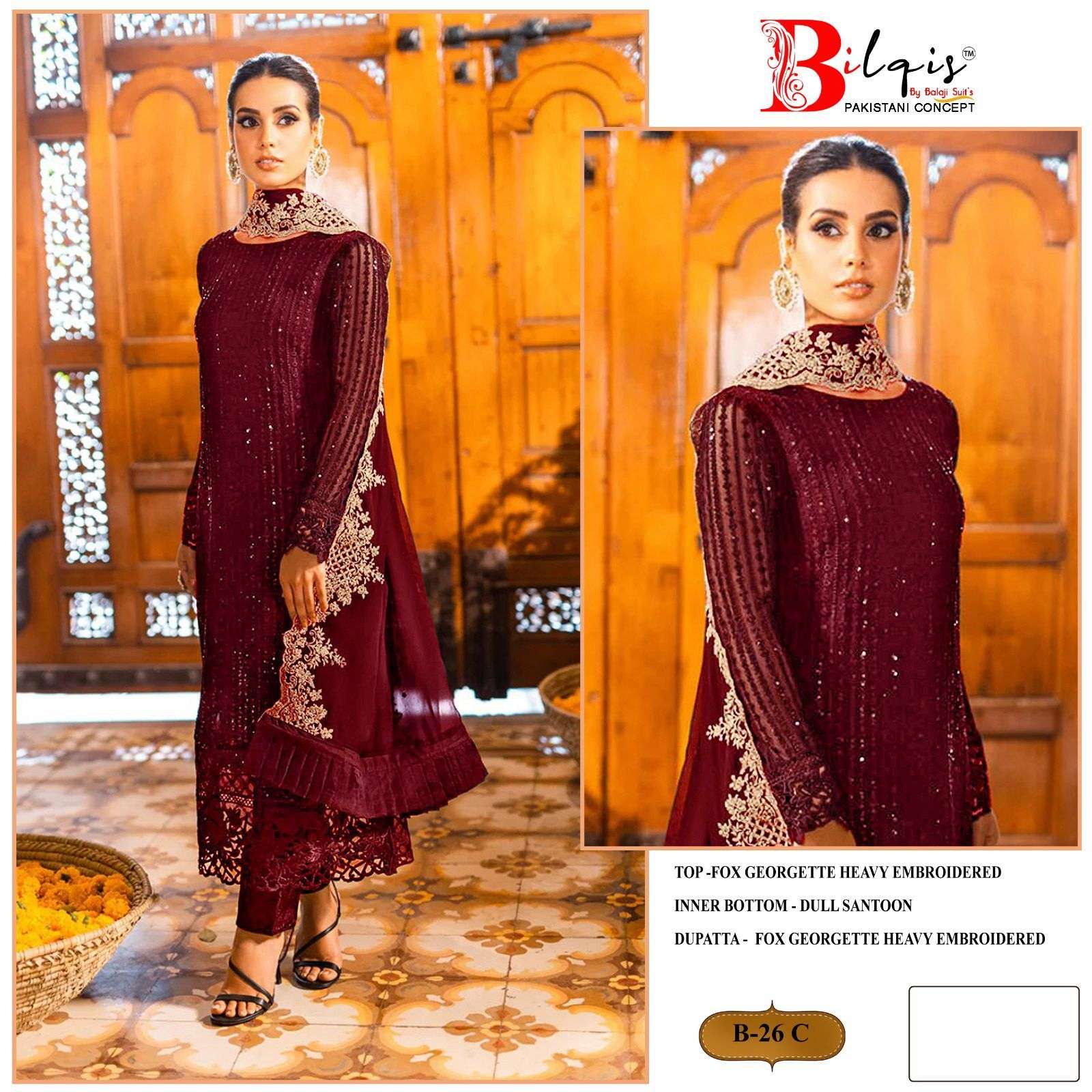 Bilqis B 26 B To E Georgette Salwar Kameez Wholesale catalog