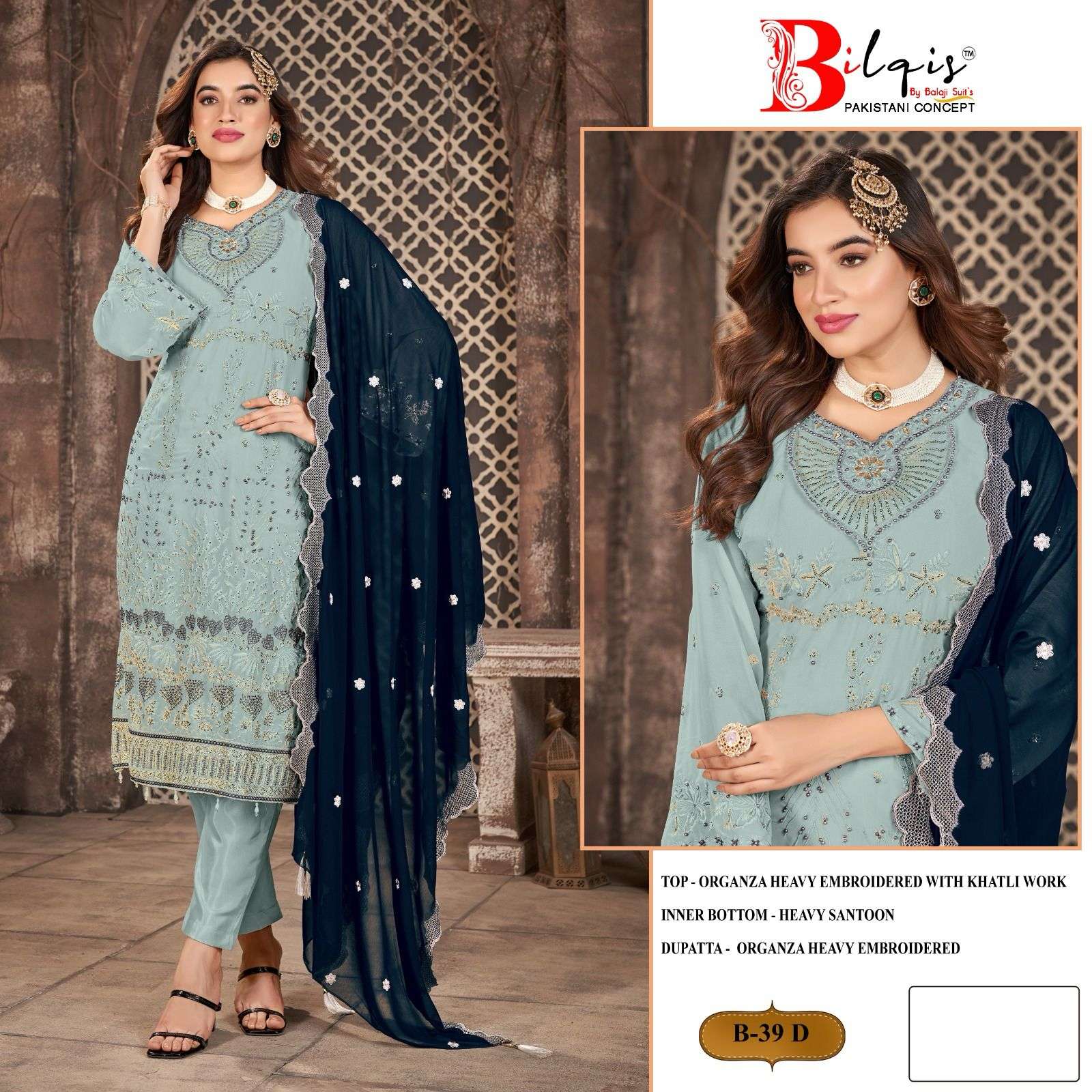 Bilqis B 39 A To D Embroidered Salwar Kameez Wholesale catalog