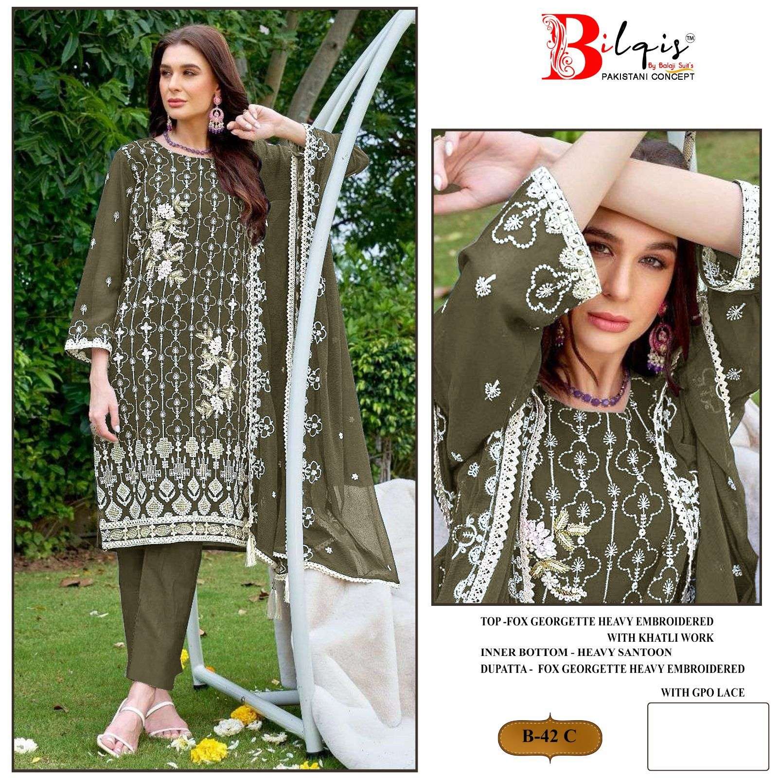 Bilqis B 42 A To D Georgette Salwar Kameez Wholesale catalog