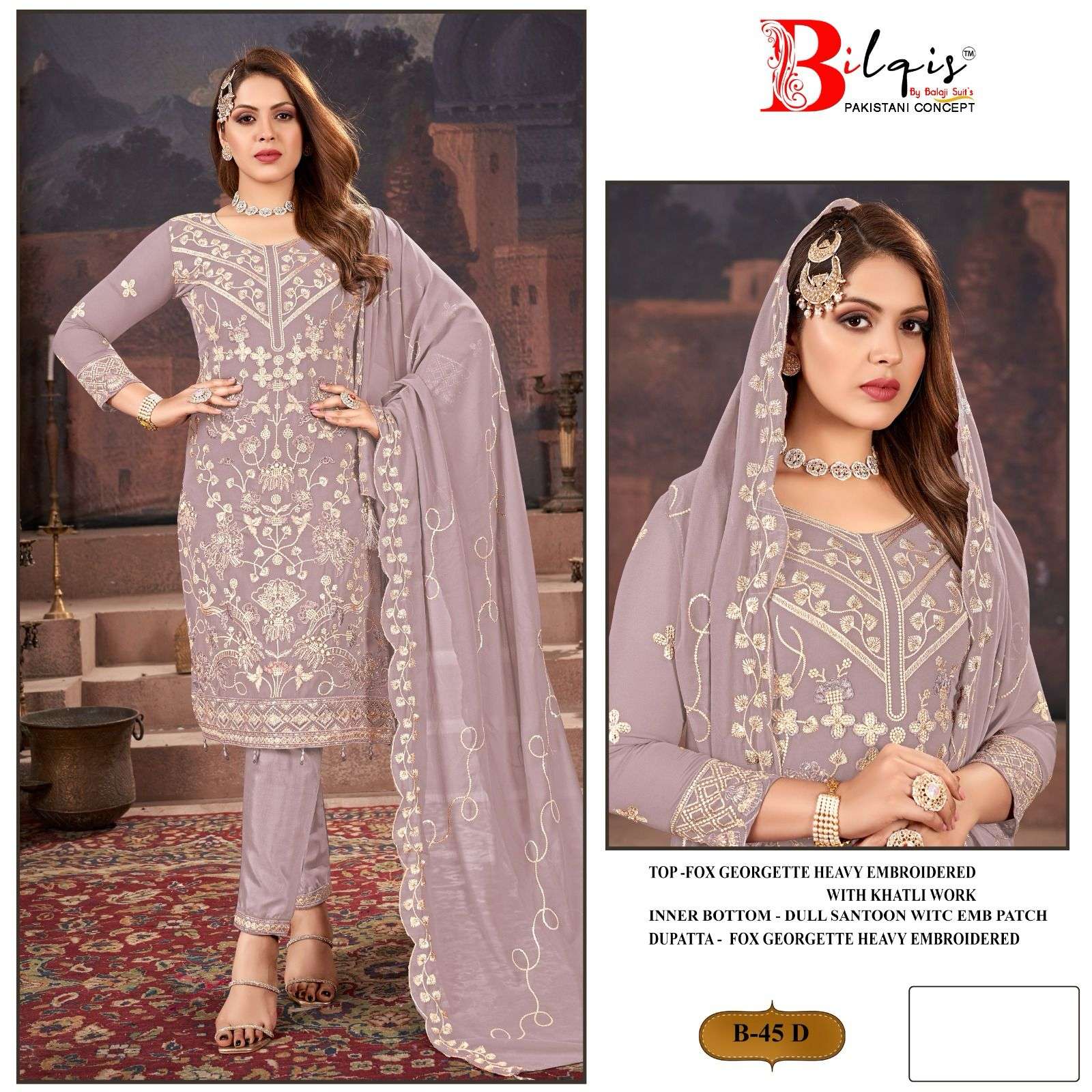 Bilqis B 45 A To D Georgette Salwar Kameez Wholesale catalog