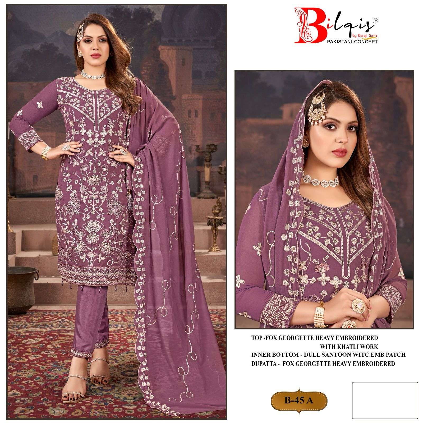 Bilqis B 45 A To D Georgette Salwar Kameez Wholesale catalog