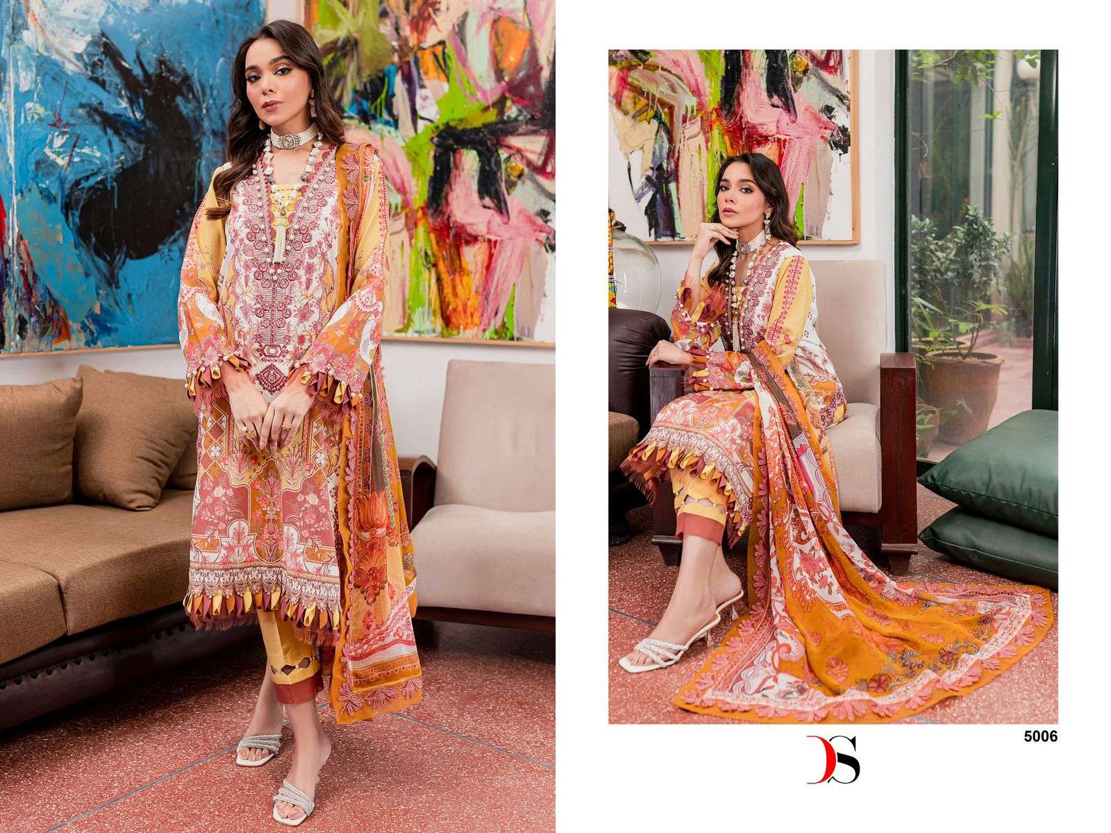 Deepsy Jade Bliss Lawn 24 Cotton Dupatta Pakistani Suits Wholesale catalog