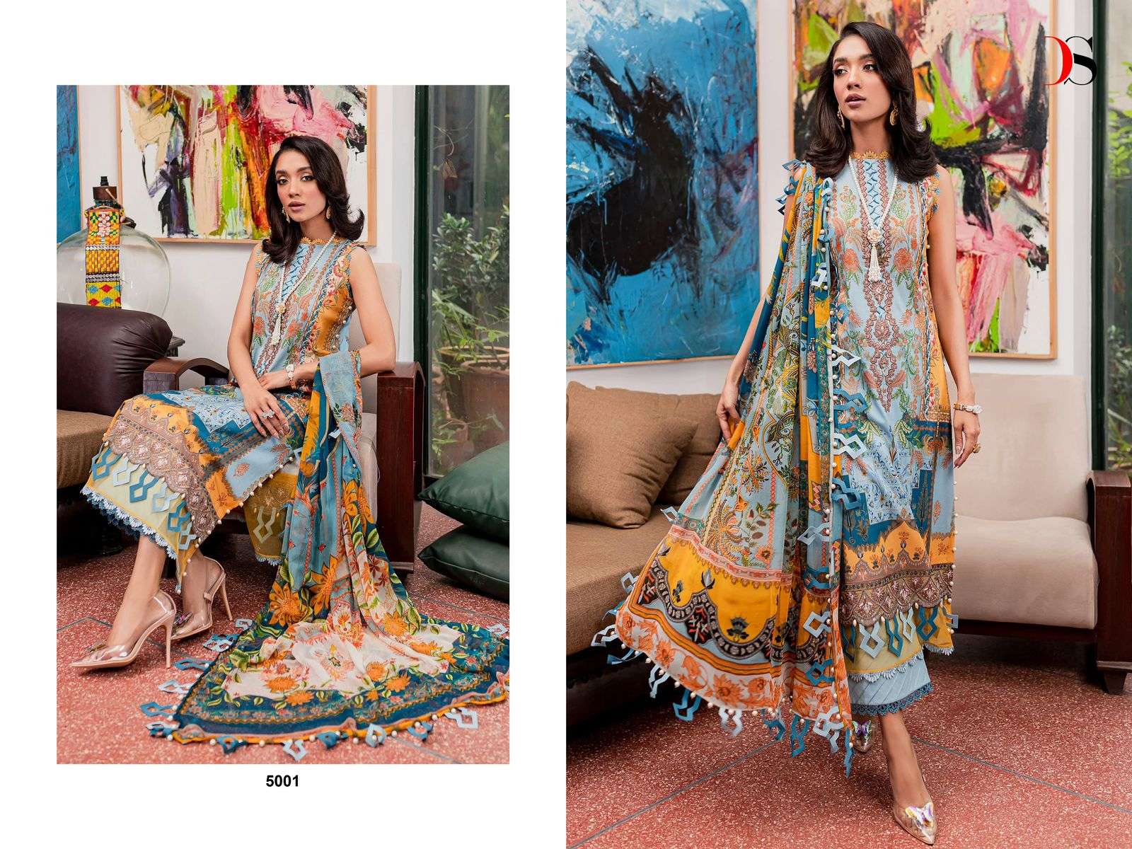 Deepsy Jade Bliss Lawn 24 Cotton Dupatta Pakistani Suits Wholesale catalog