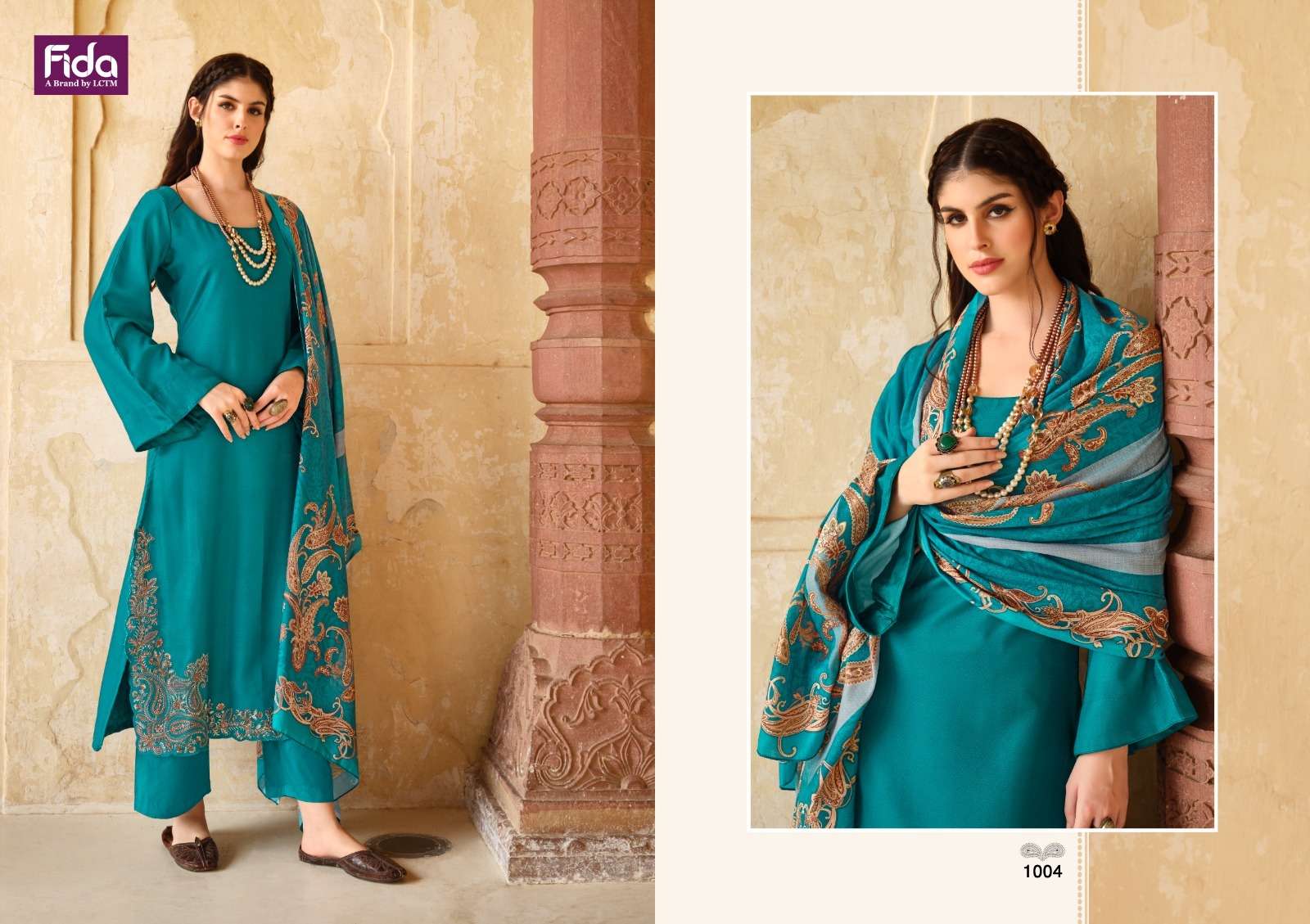 Fida Akayda Embroidery Cotton Dress Material Wholesale catalog