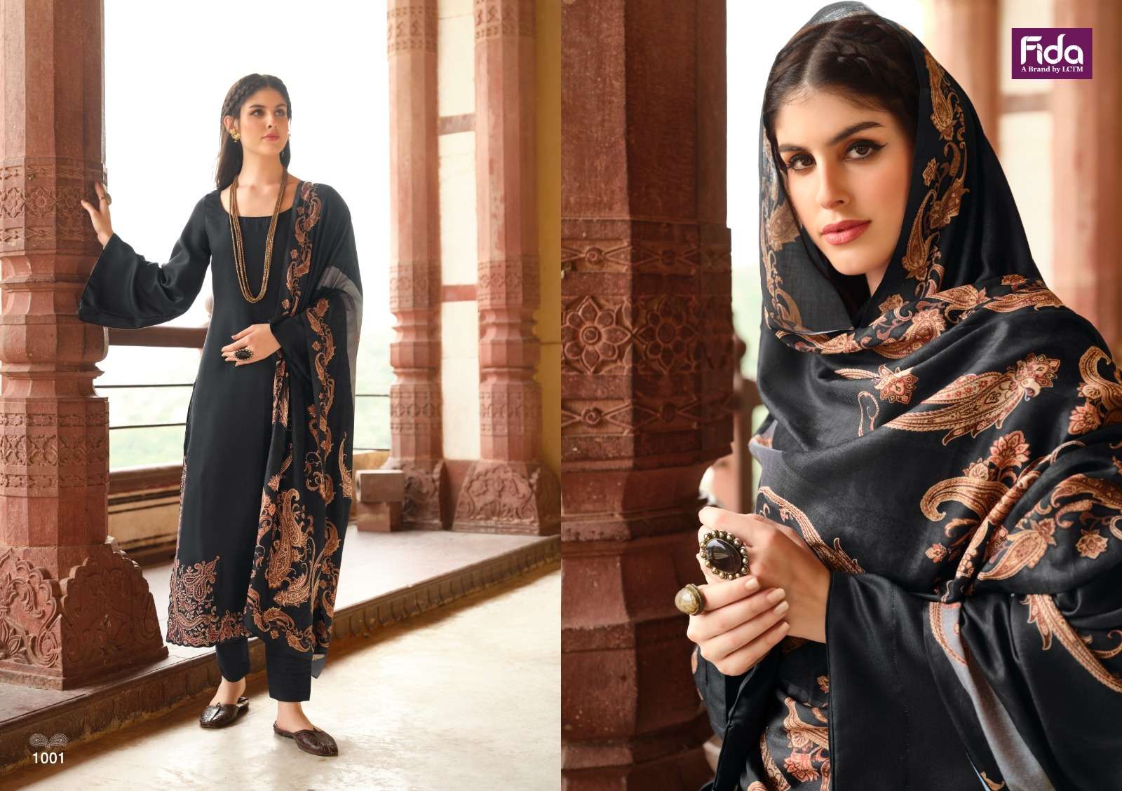 Fida Akayda Embroidery Cotton Dress Material Wholesale catalog