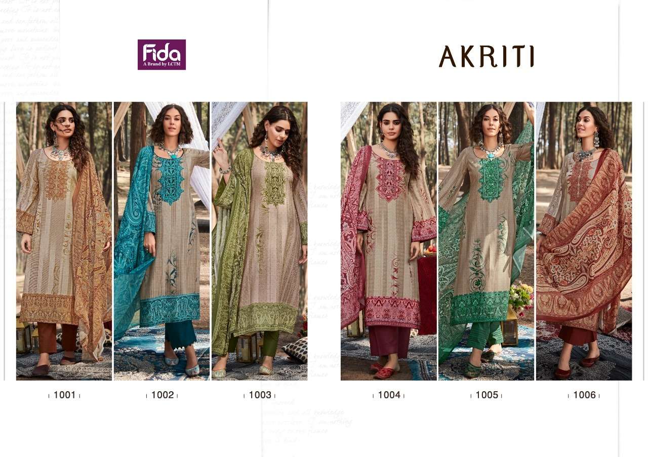 Fida Akriti Digital Cotton Slub Dress Material Wholesale catalog