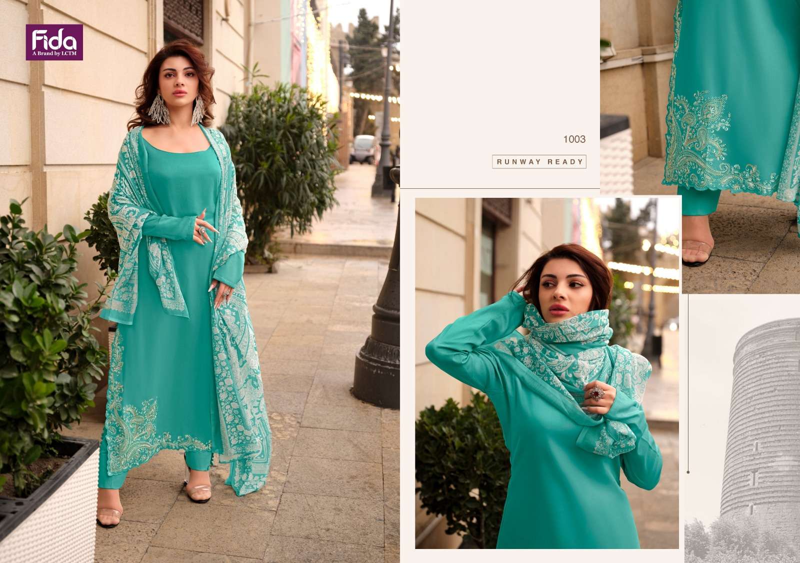 Fida Kudrat Premium Embroidery Dress Material Wholesale catalog
