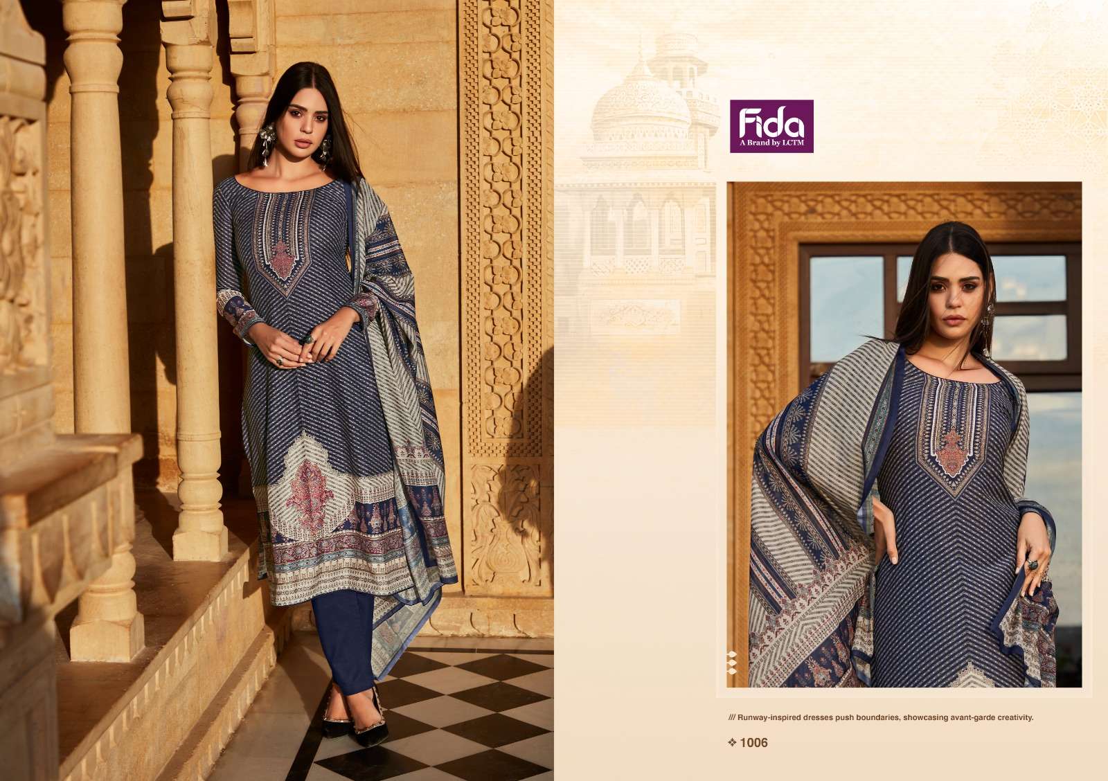 Fida Saanjh Cotton Digital Printed Dress Material Wholesale catalog