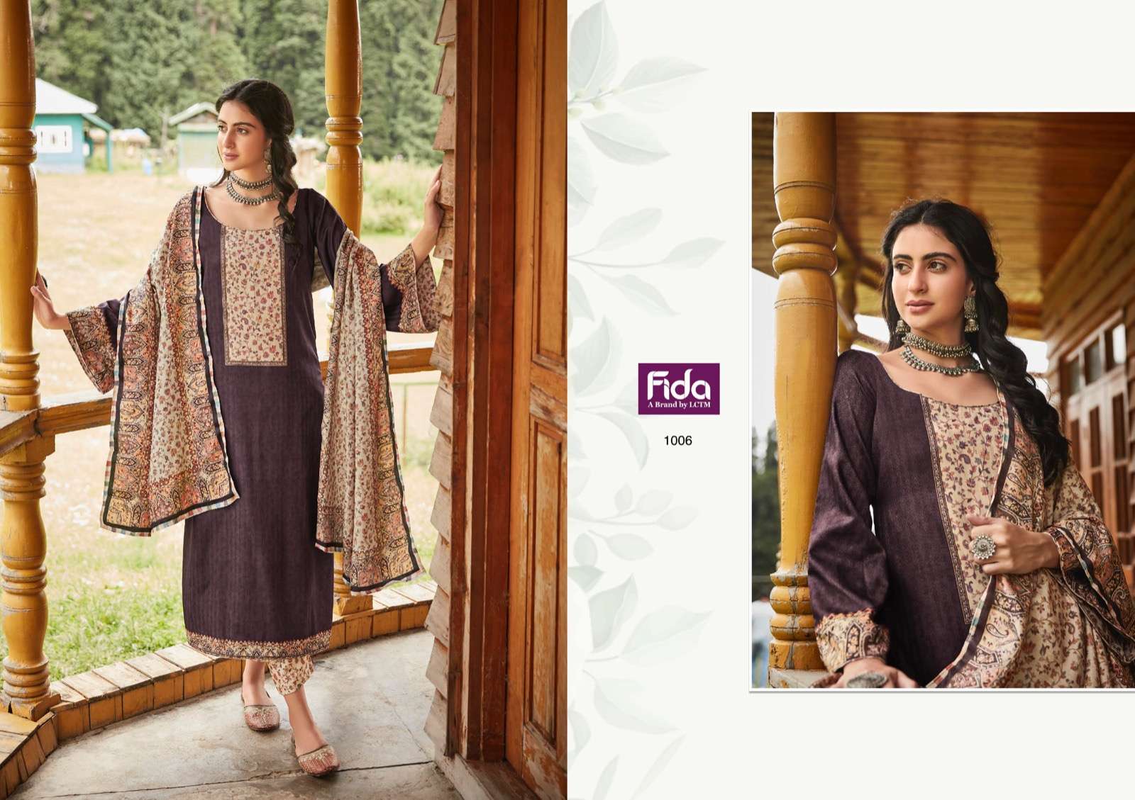 Fida Zehnaseeb Digital Cotton Slub Dress Material Wholesale catalog