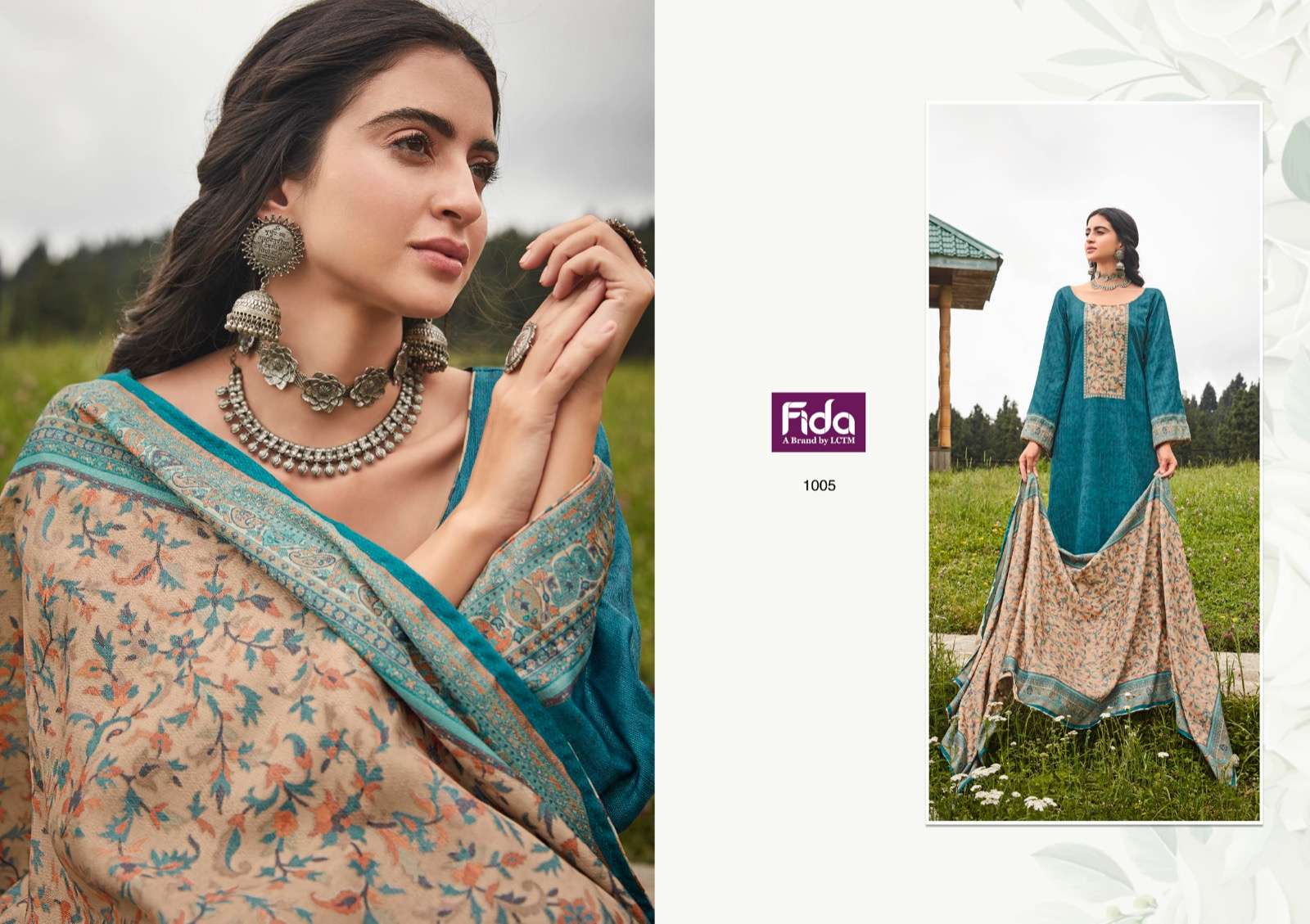 Fida Zehnaseeb Digital Cotton Slub Dress Material Wholesale catalog