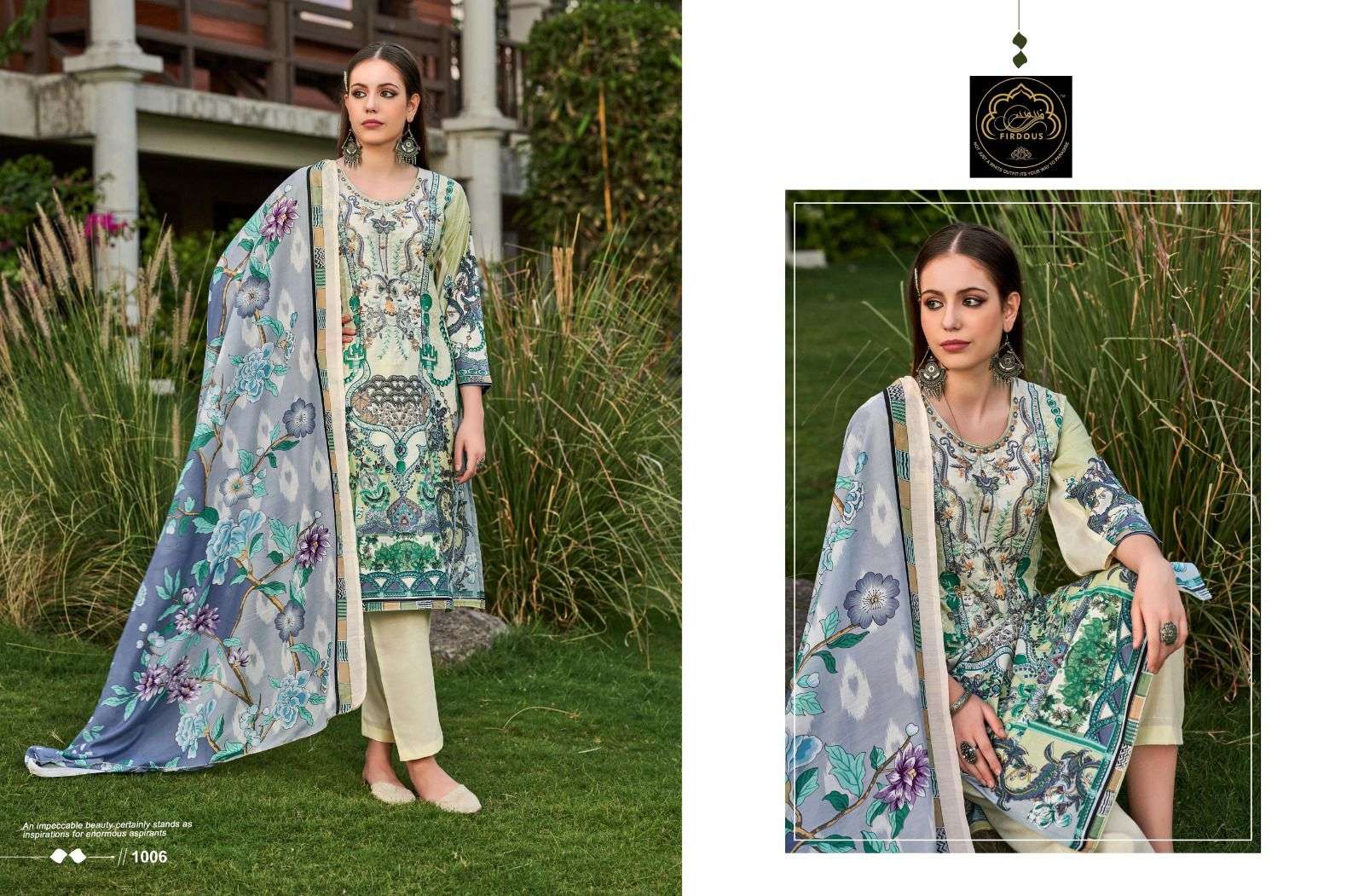 Firdous Naira Vol 1 Chiffon Dupatta Printed Dress Material Wholesale catalog