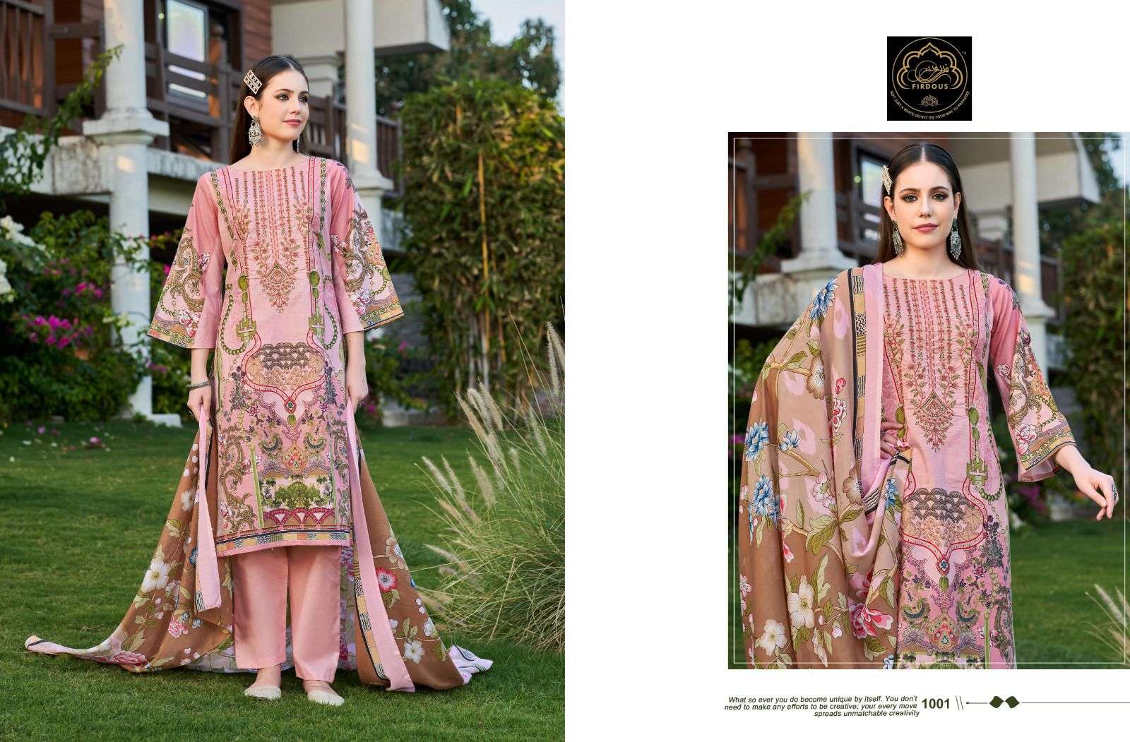 Firdous Naira Vol 1 Chiffon Dupatta Printed Dress Material Wholesale catalog