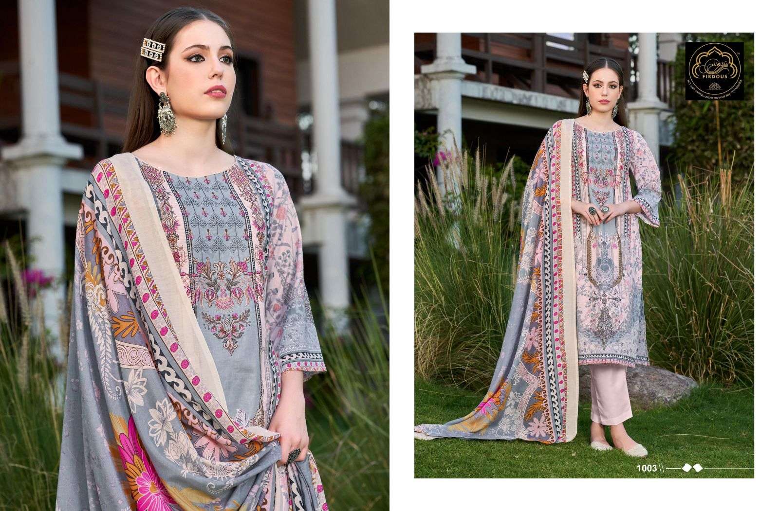 Firdous Naira Vol 1 Chiffon Dupatta Printed Dress Material Wholesale catalog