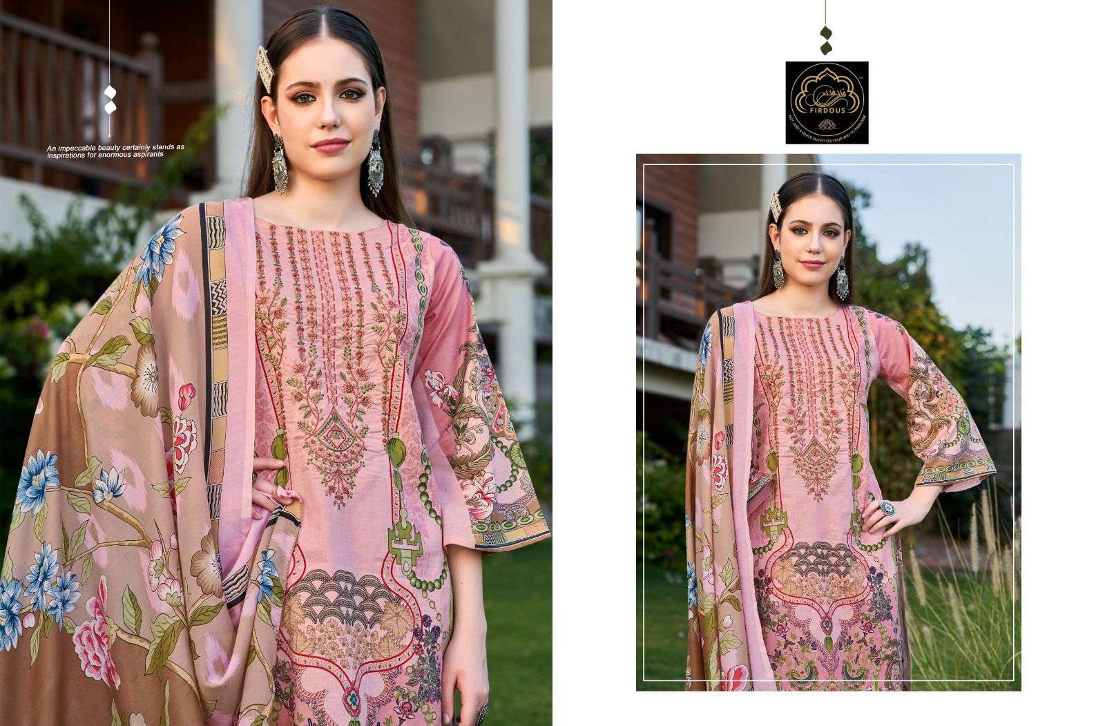 Firdous Naira Vol 1 Chiffon Dupatta Printed Dress Material Wholesale catalog