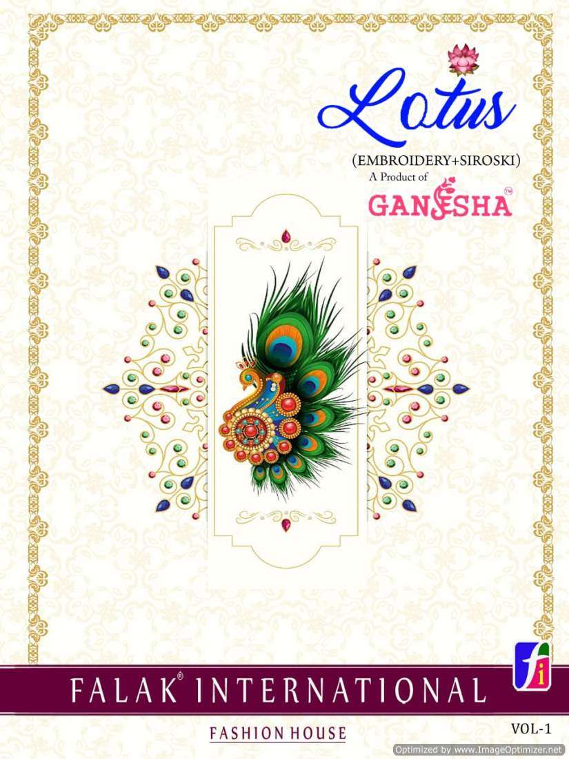 Ganesha Lotus – Embroidery Saree - Wholesale Catalog