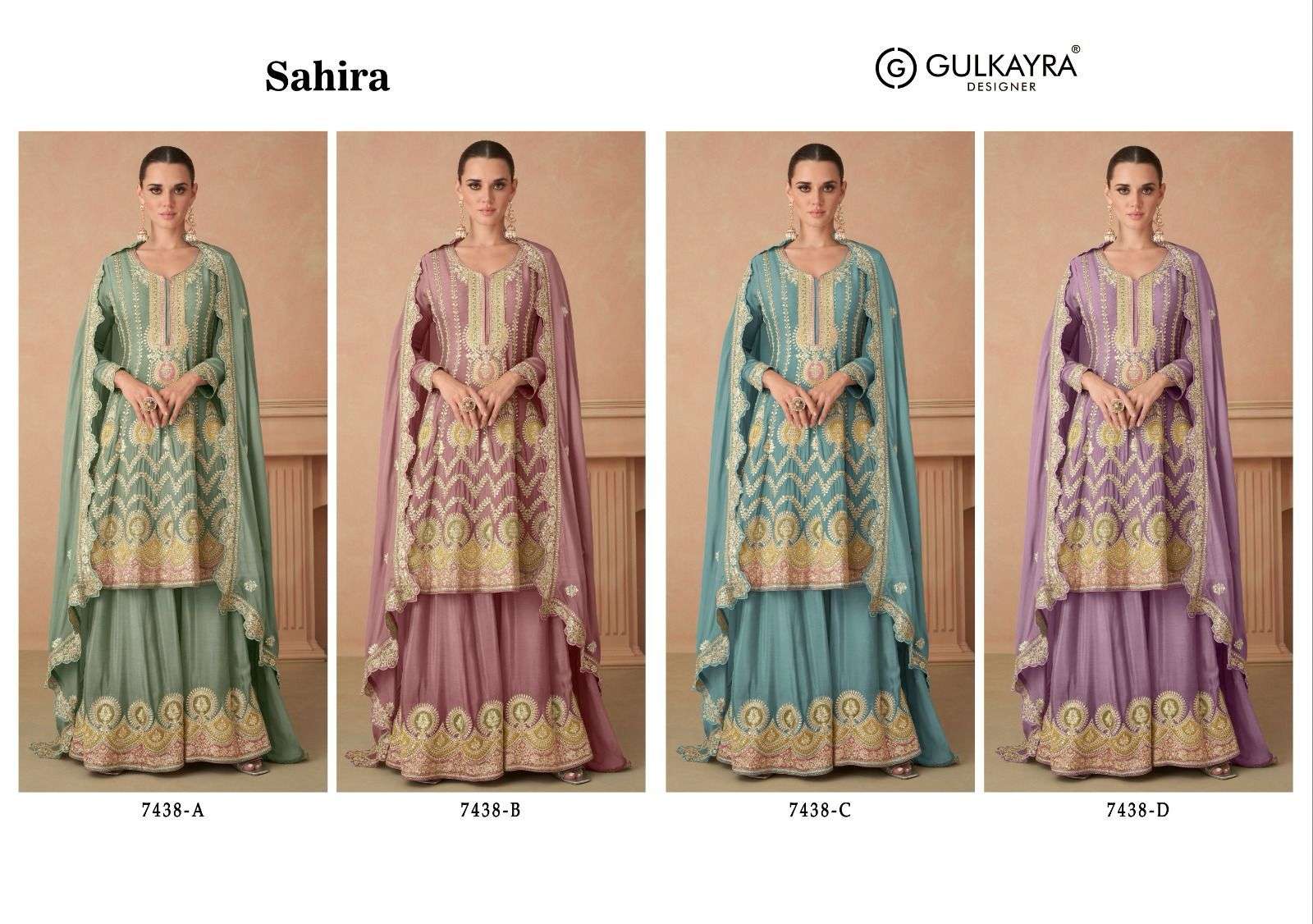 Gulkayra sahira Real Chinnon Designer Salwar Suits Wholesale catalog