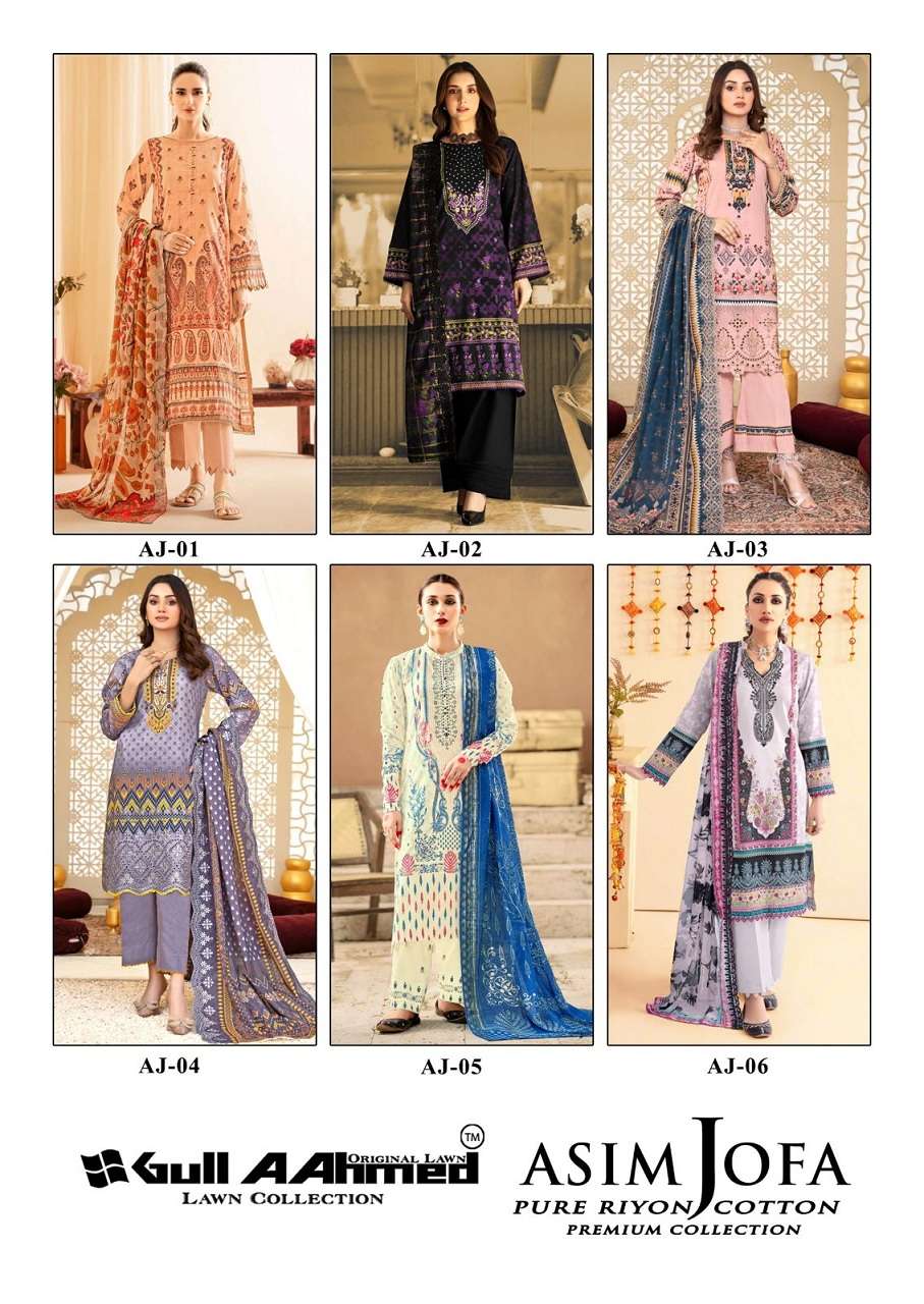 Gull Ahmed Asim Jofa Premium Rayon Dress Material Wholesale Catalog