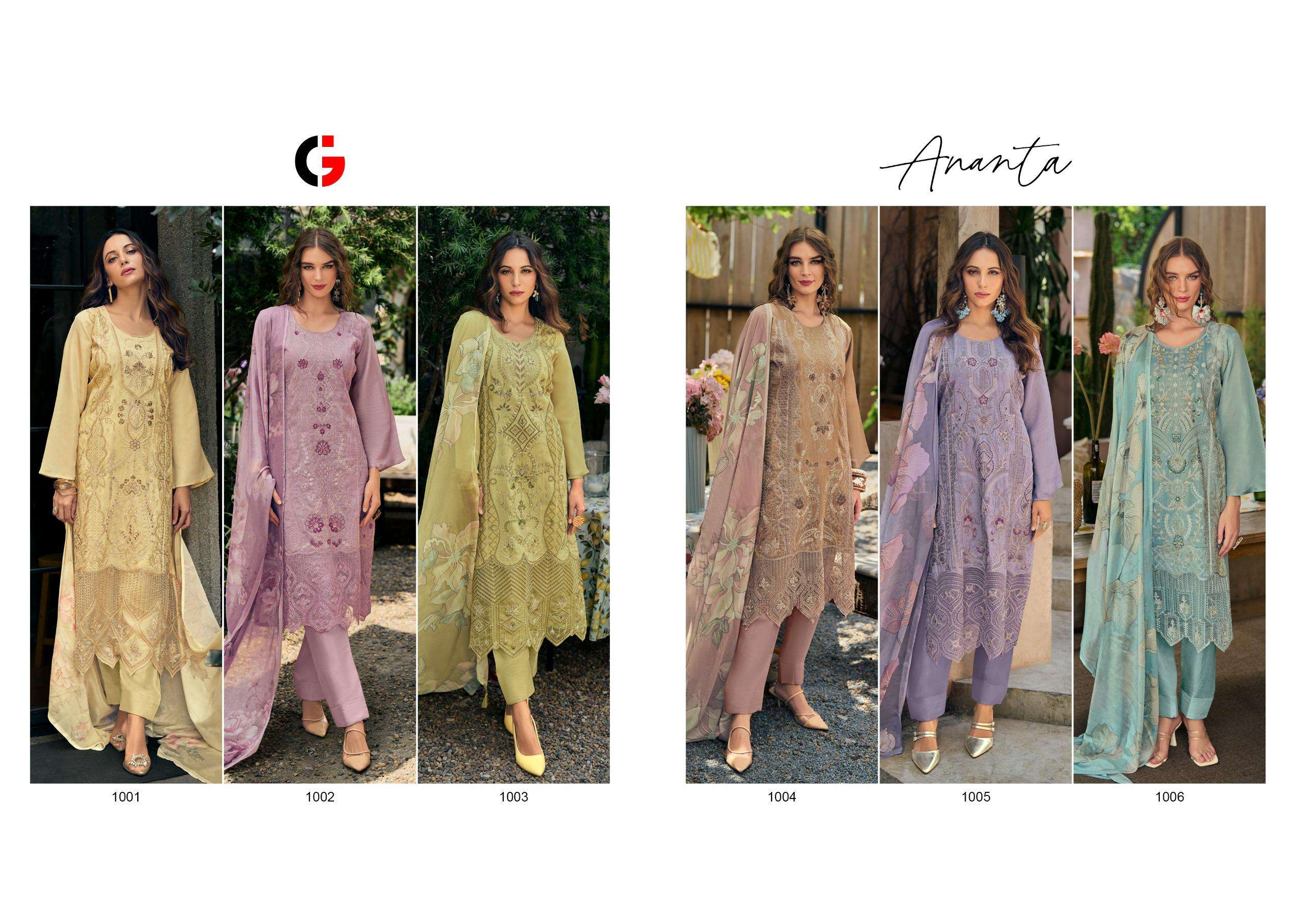 Gull Jee Ananta Silk Embroidred Salwar Suit Wholesale catalog