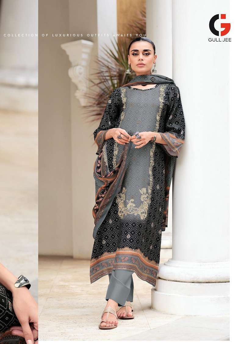 Gull Jee Israt Viscose Muslin Digital Print Dress Material Wholesale catalog
