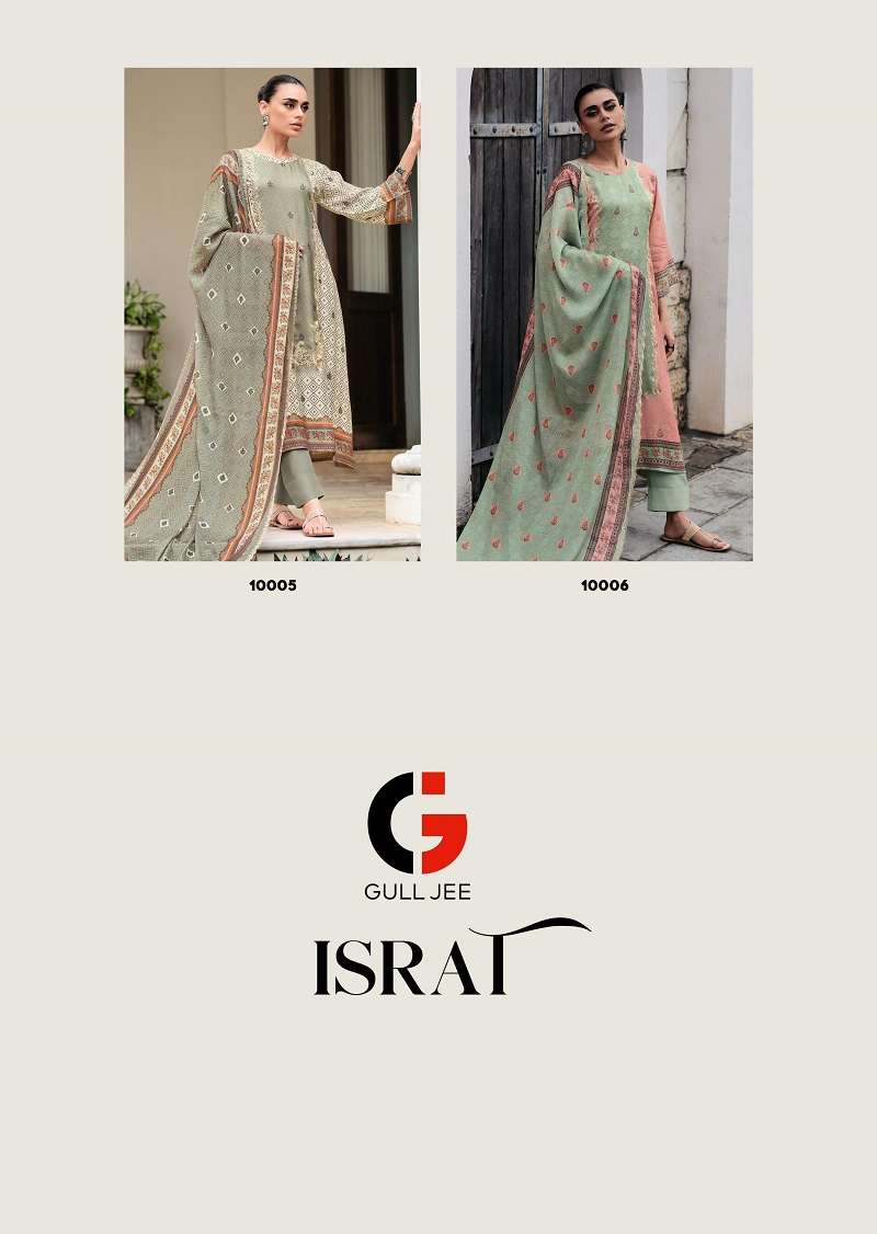 Gull Jee Israt Viscose Muslin Digital Print Dress Material Wholesale catalog