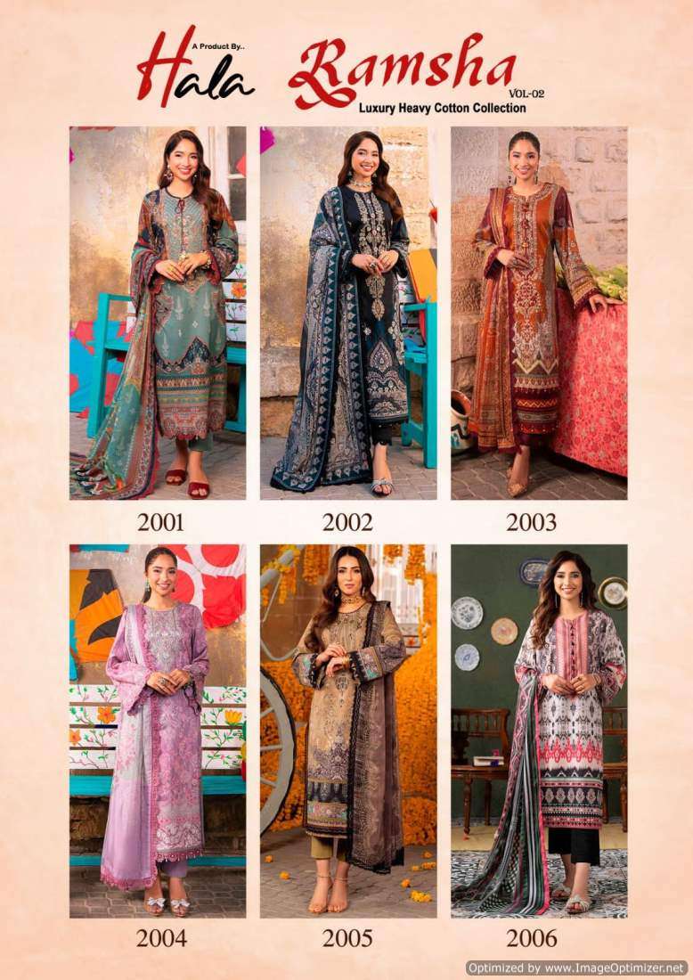 Hala Ramsha Vol-2 – Dress Material - Wholesale Catalog