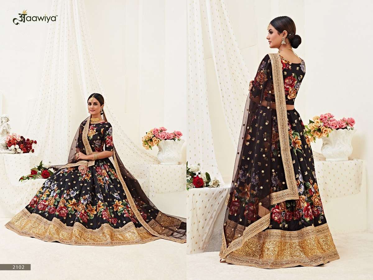 HIRANYAM VOL 1 - 2102 BLACK  FLOWER LEHENGA CHOLI Wholesale catalog