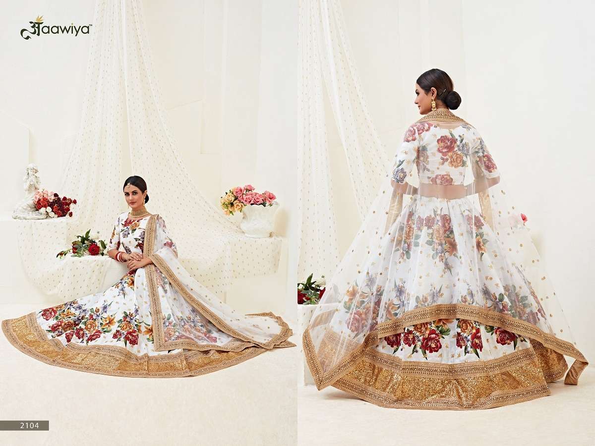 HIRANYAM VOL 1 - 2104 WHITE  FLOWER LEHENGA CHOLI Wholesale catalog