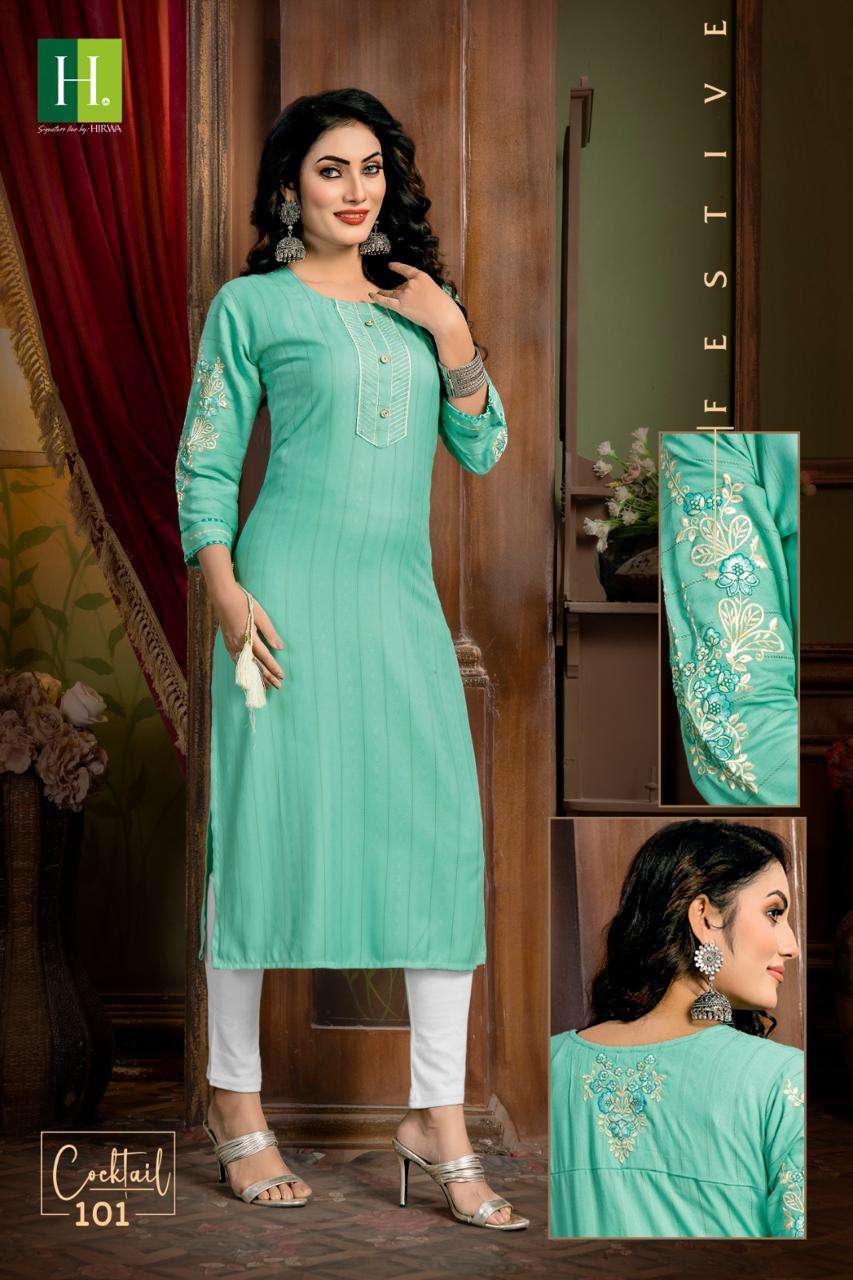 HIRWA COCKTAIL Kurti Wholesale catalog