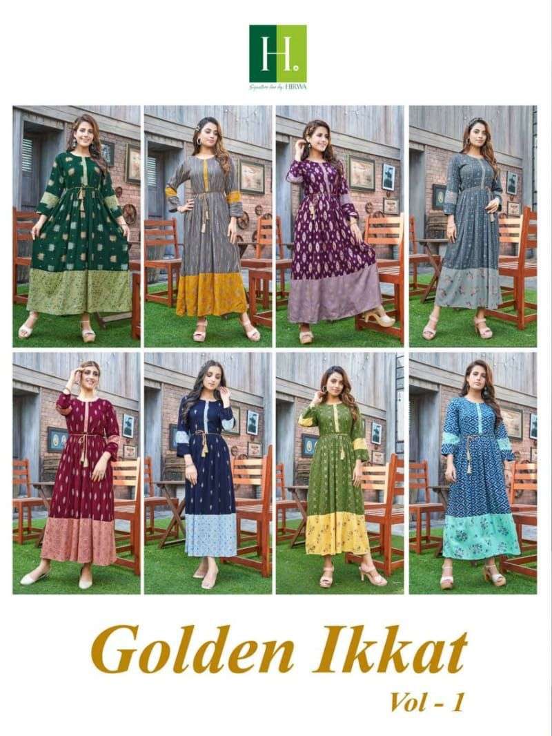 HIRWA GOLDEN IKKAT VOL.1 Kurti Wholesale catalog