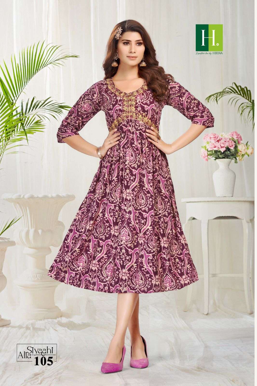 HIRWA SIYAAHI ALIA Kurti Wholesale catalog