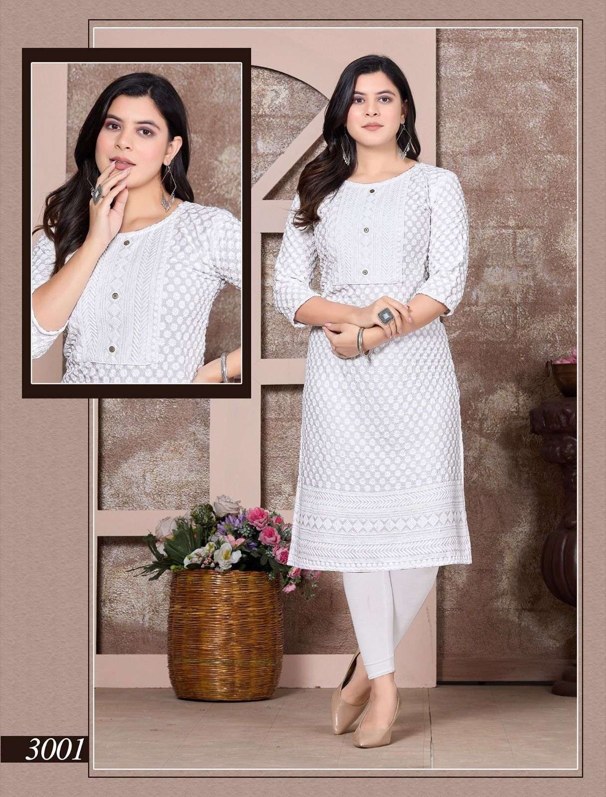 Jlf White Brighton Kurti Wholesale catalog