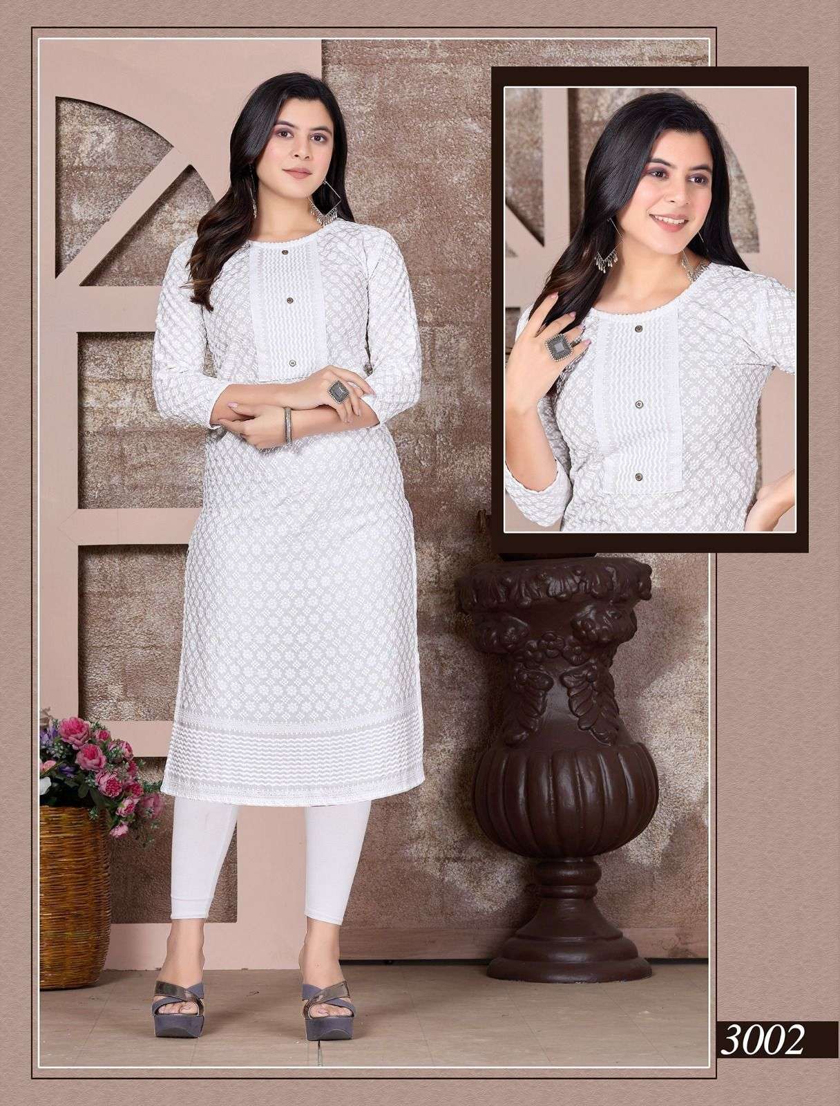 Jlf White Brighton Kurti Wholesale catalog