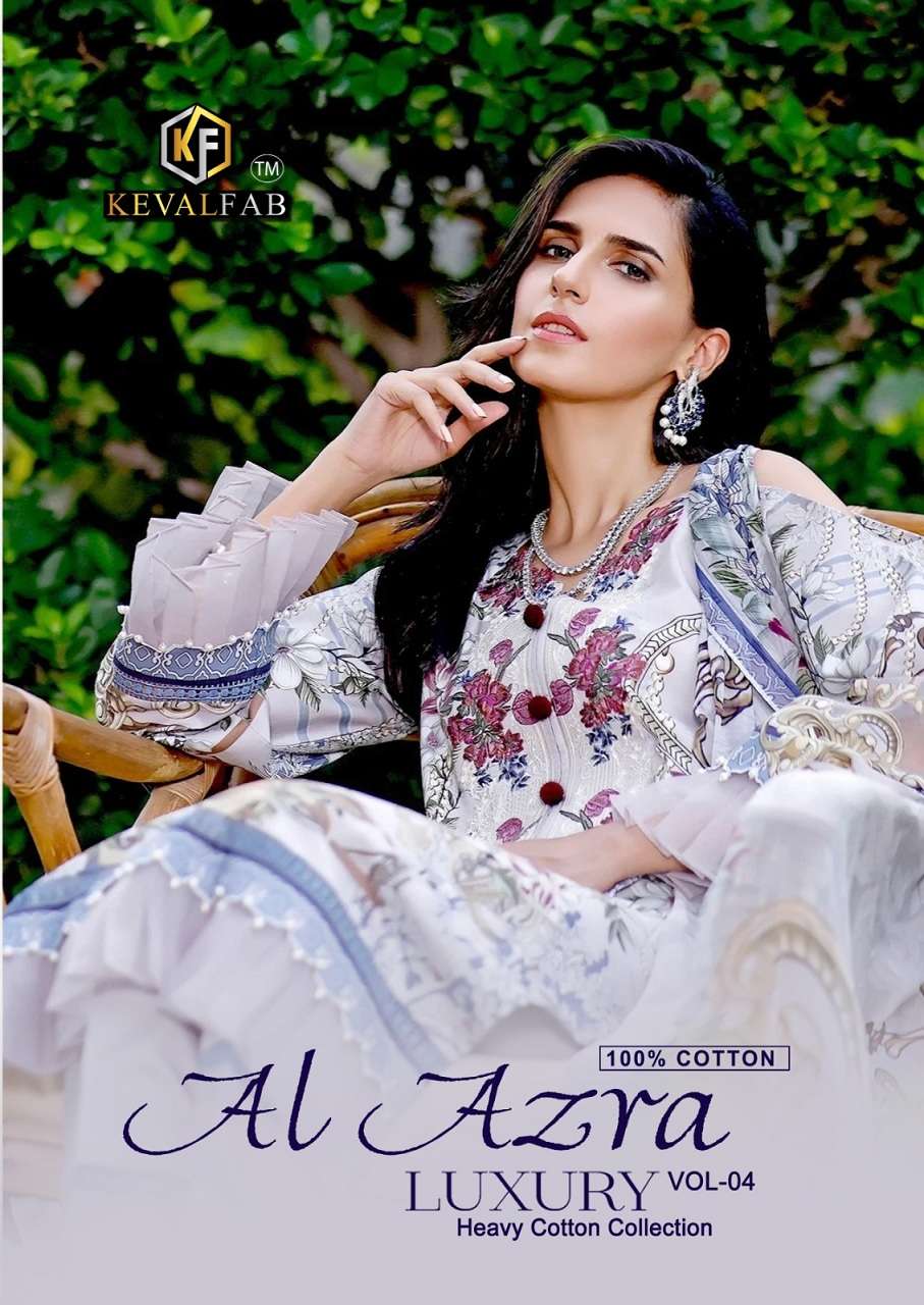 Keval Alzara Vol-4 – Luxury Cotton Dress Material Wholesale Catalog