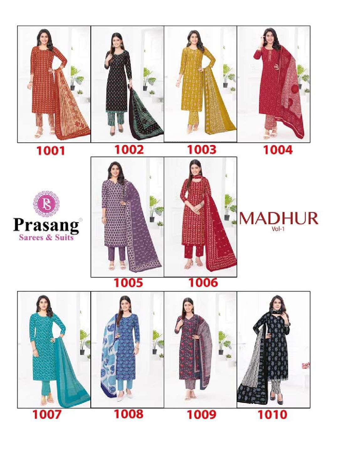 Madhur Prasang Vol-1 -Kurti Pant With Dupatta Wholesale Catalog