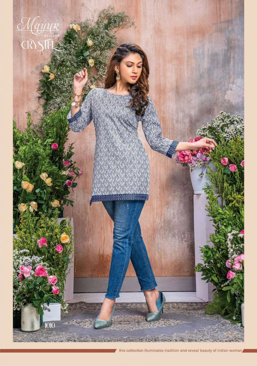 Mayur Crystal Vol-1 – Short Tops Wholesale catalog