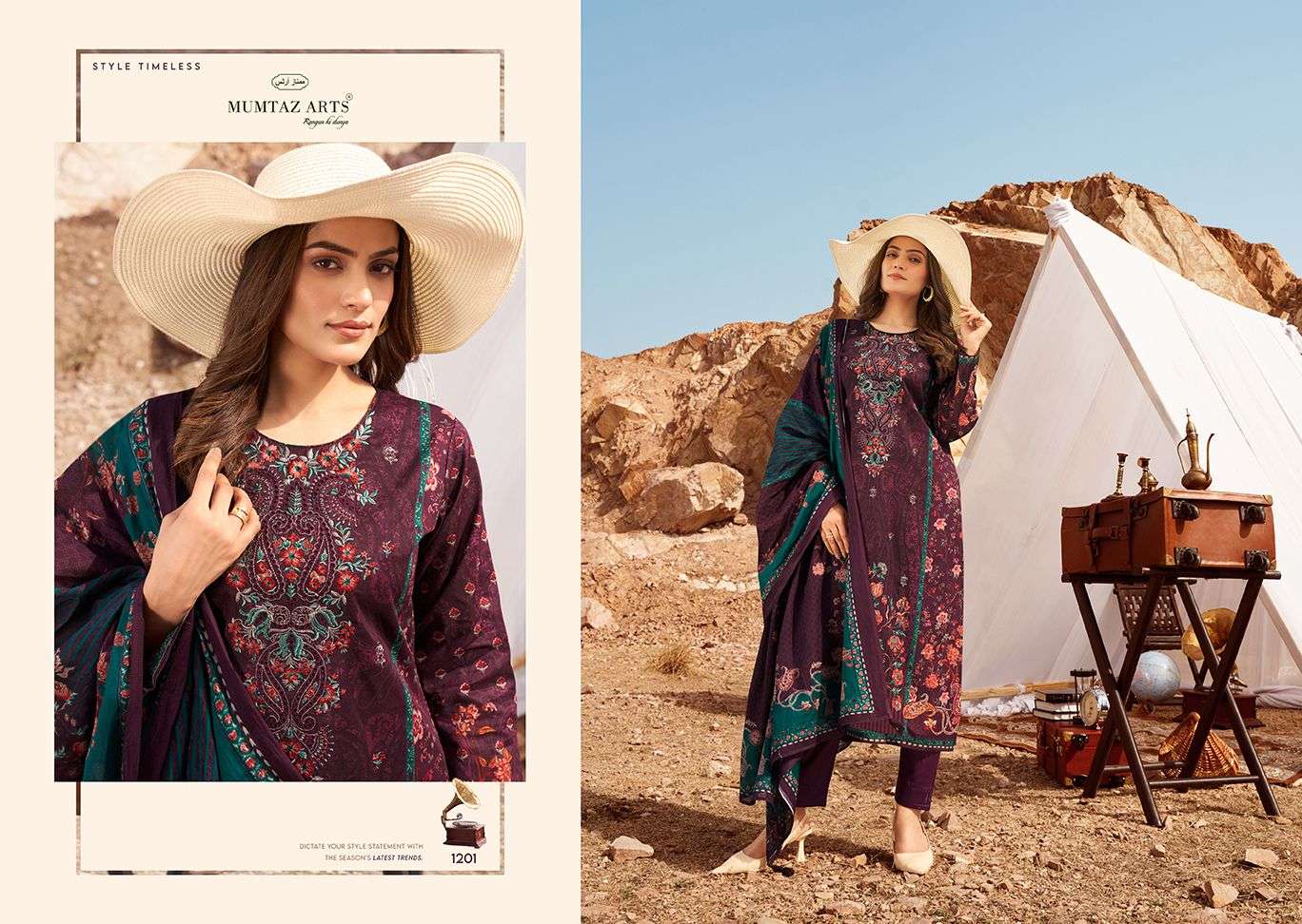 Mumtaz Ellena Karachi Lawn Designer Salwar Kameez Wholesale catalog