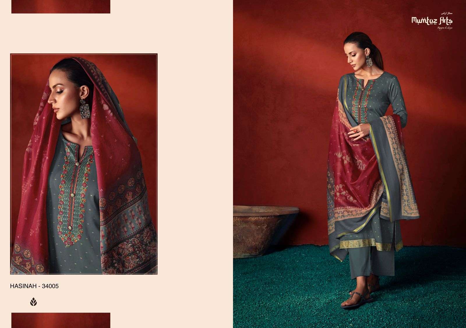 Mumtaz Hasinah Jam Satin Designer Salwar Kameez Wholesale catalog