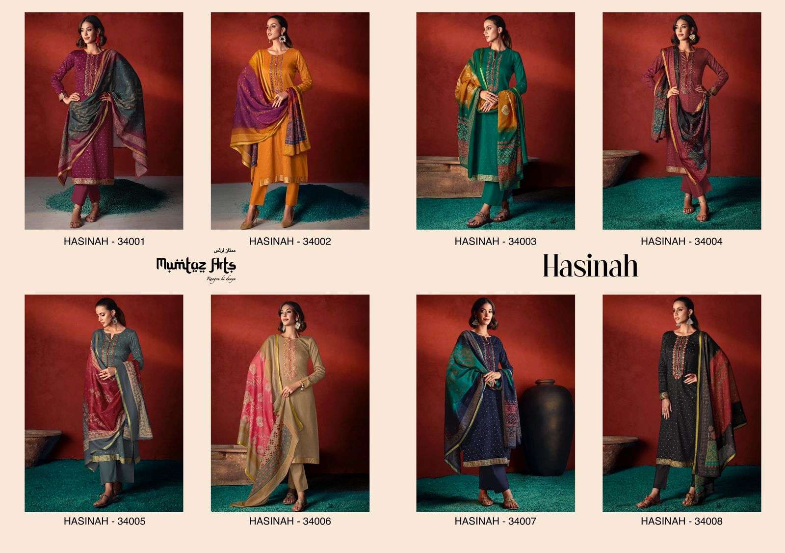 Mumtaz Hasinah Jam Satin Designer Salwar Kameez Wholesale catalog