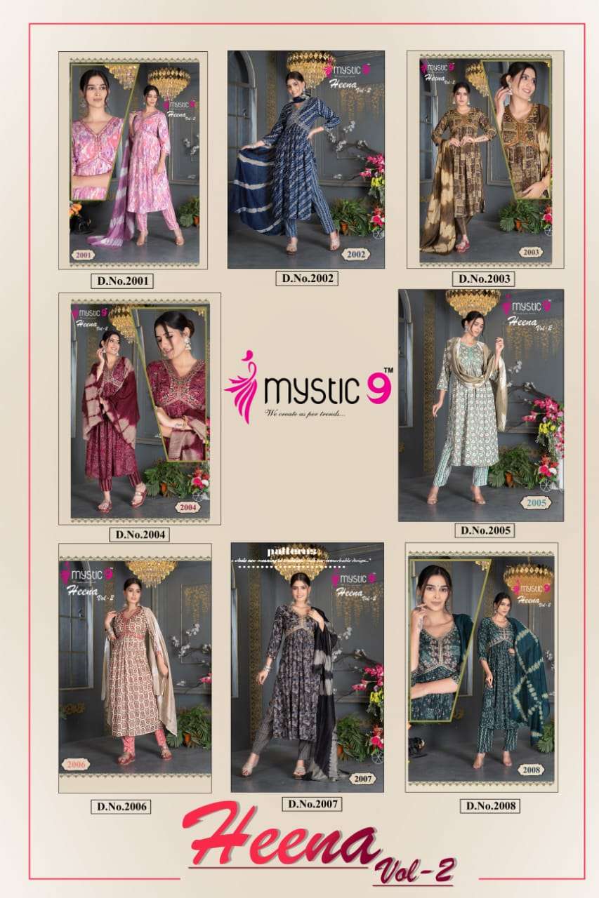 MYSTIC 9 HEENA  VOL - 2 Kurti Wholesale catalog