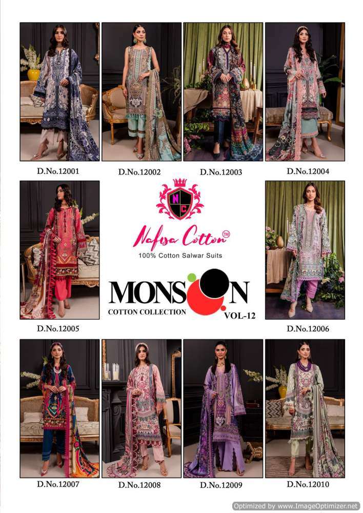 Nafisa Monsoon Vol 12 Cotton Printed Dress Material Wholesale catalog