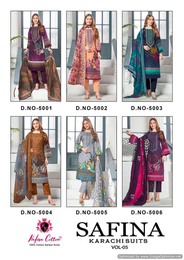 Nafisa Safina Vol 5 Karchi Cotton Dress Material Wholesale catalog