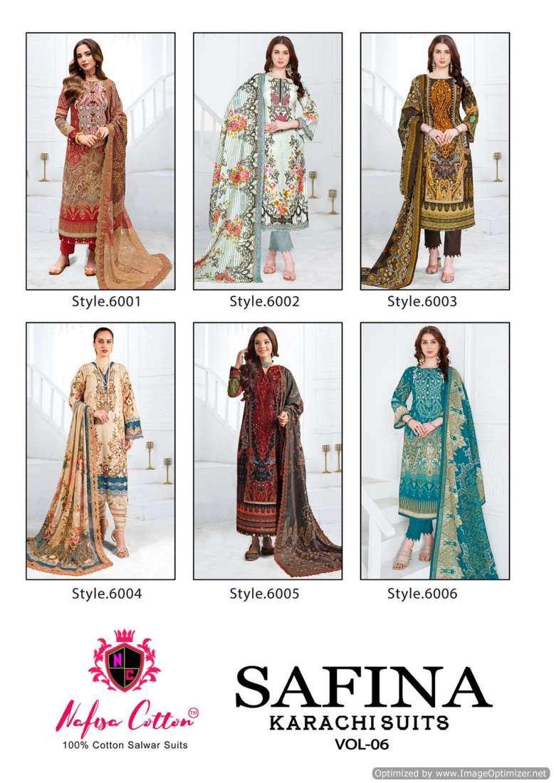 Nafisa Safina Vol-6 – Dress Material - Wholesale Catalog